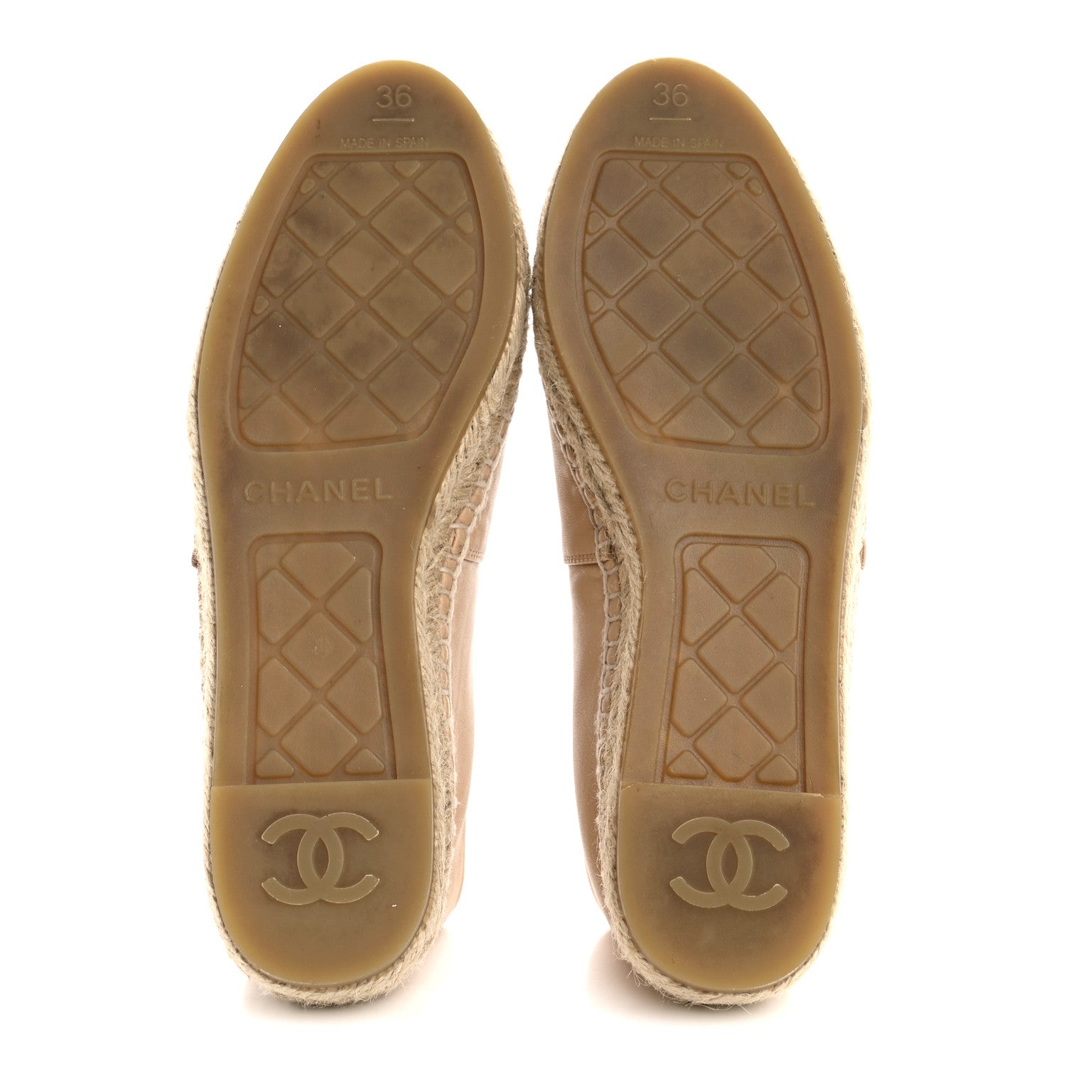Chanel Lambskin CC Espadrilles 36 Beige Black 6 of 12