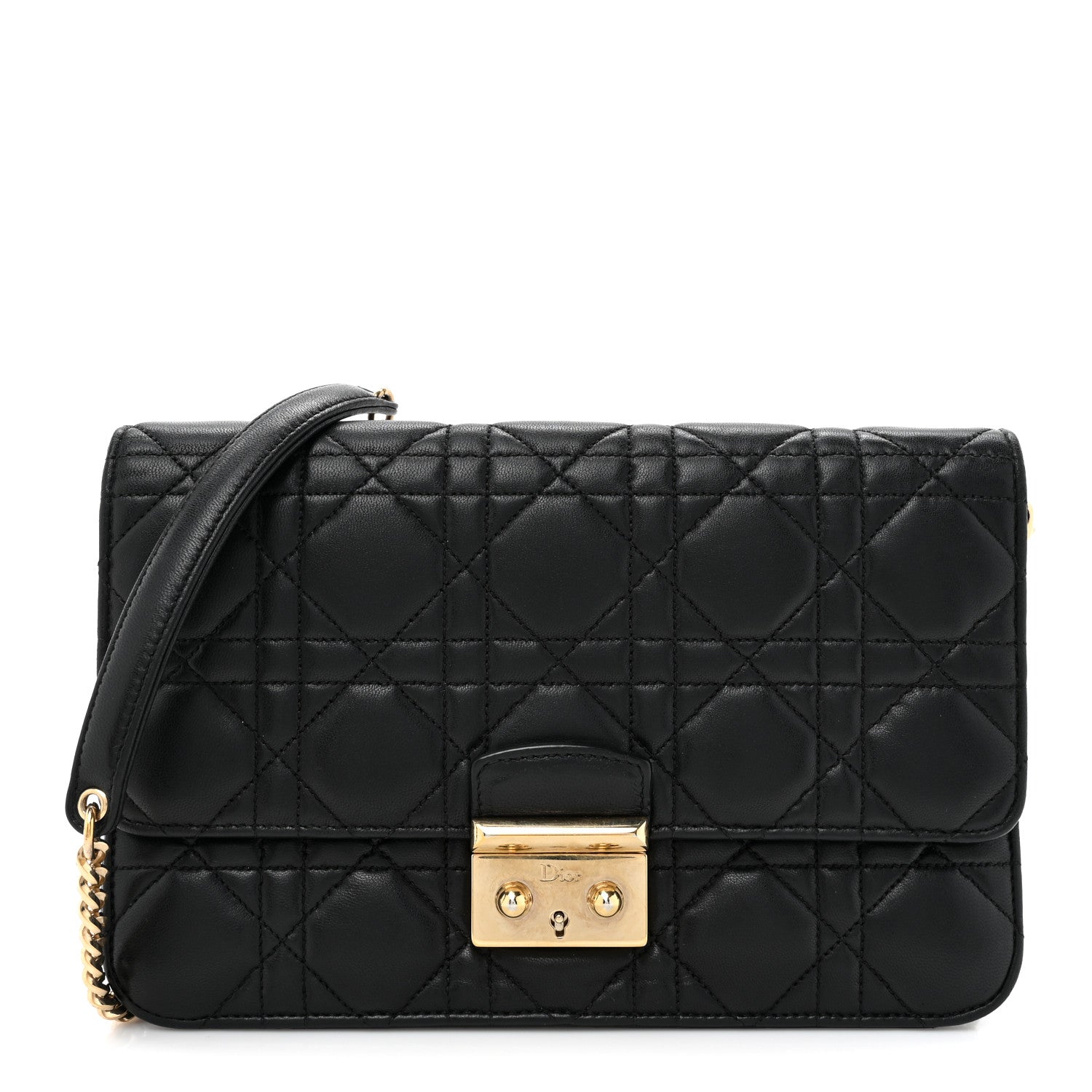 Christian Dior Lambskin Cannage Miss Dior Promenade Pouch Black 1 of 12