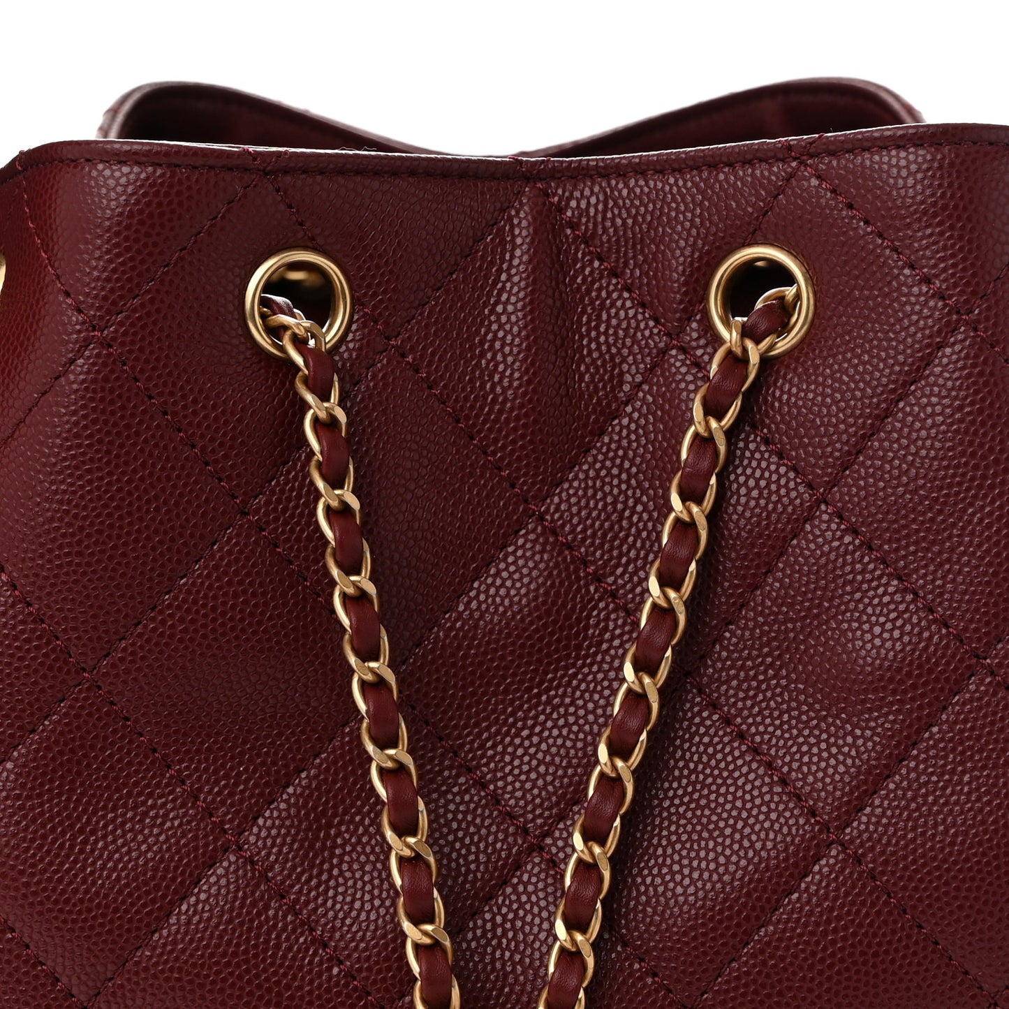 Caviar Quilted Medium Chanel 25 Handbag Burgundy
