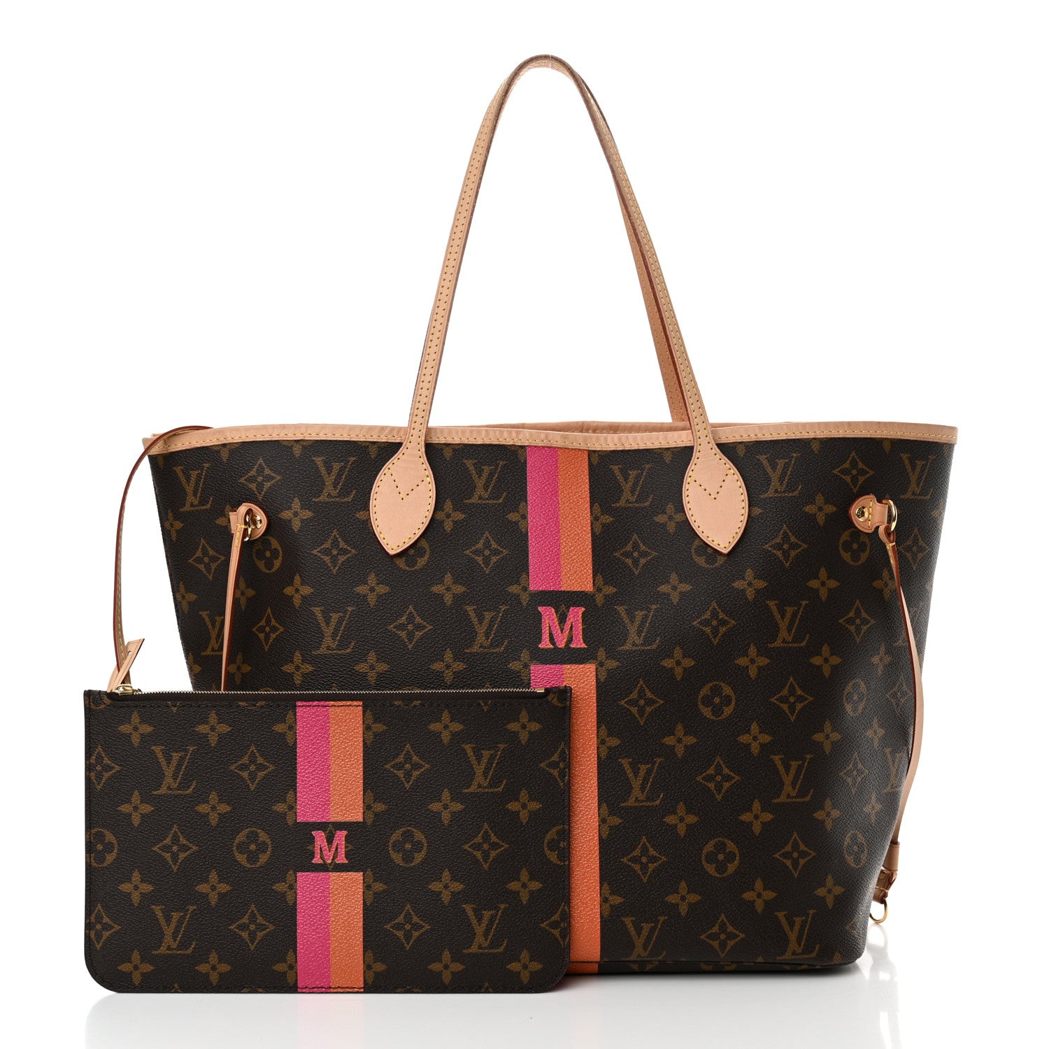 Louis Vuitton Monogram My LV Heritage Neverfull MM Fuchsia Orange 3 of 14