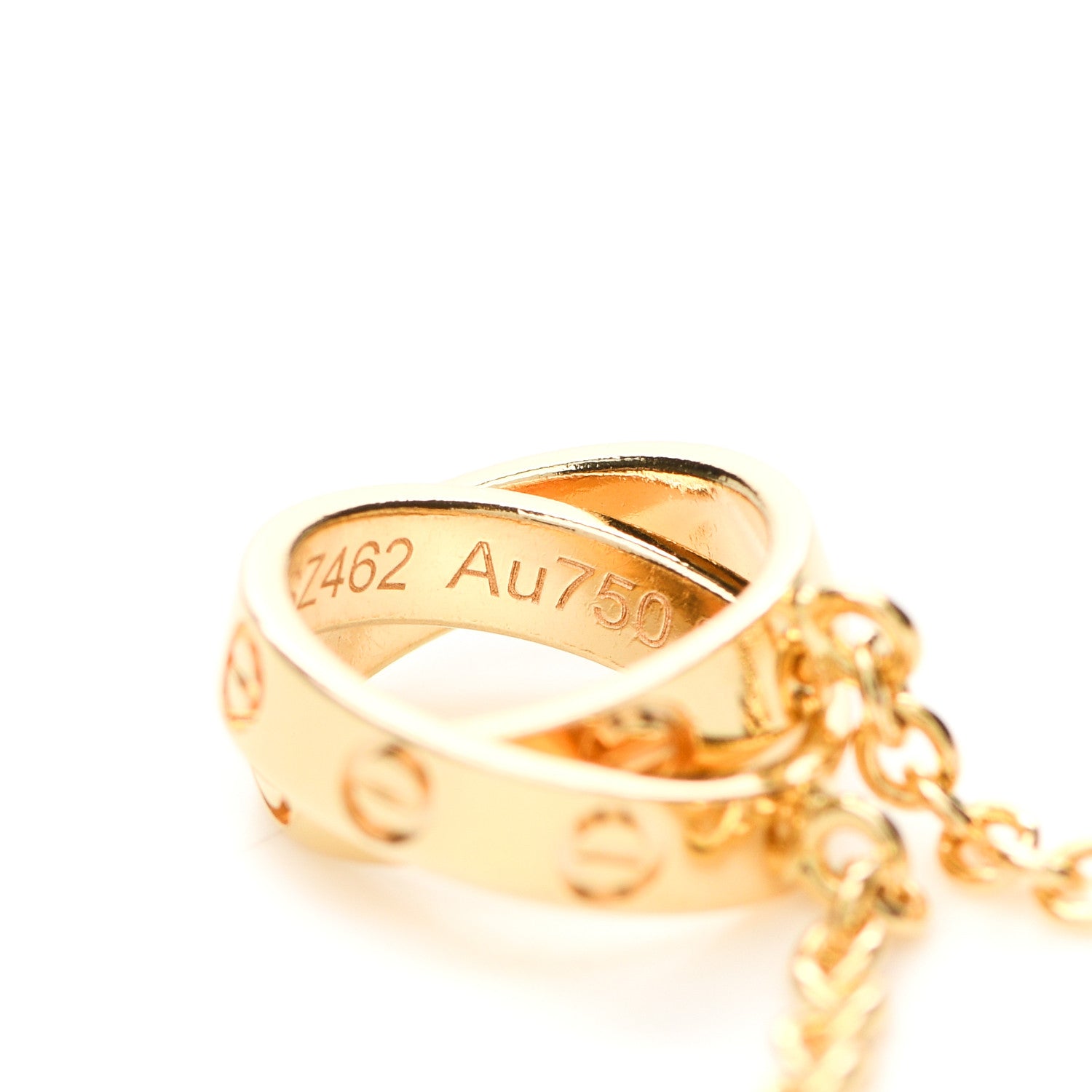 Cartier 18K Yellow Gold Interlocking LOVE Necklace 6 of 6