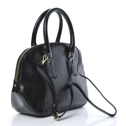 Burberry Patent Heritage Grain Small Orchard Bowling Bag Black 3 of 11
