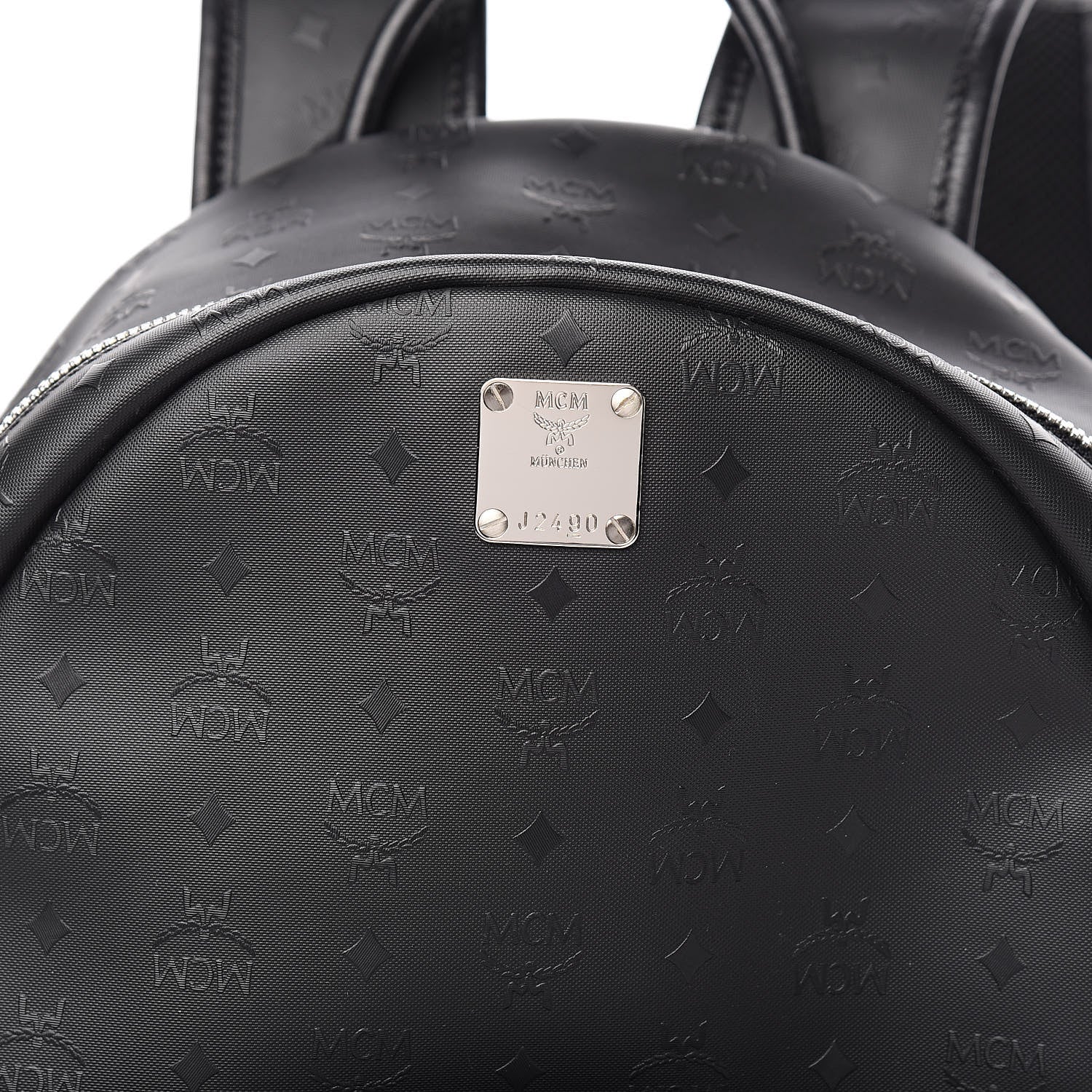 MCM Coated Canvas Diamond Print Small Backpack Black 10 of 11