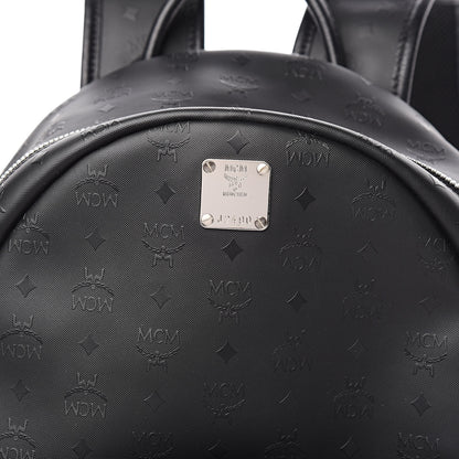 MCM Coated Canvas Diamond Print Small Backpack Black 10 of 11