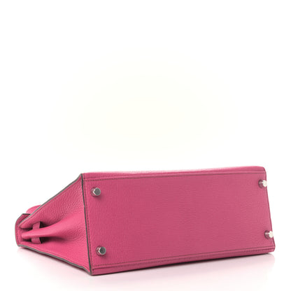 Hermes Chevre De Coromandel Kelly Sellier 28 Fuchsia 3 of 7
