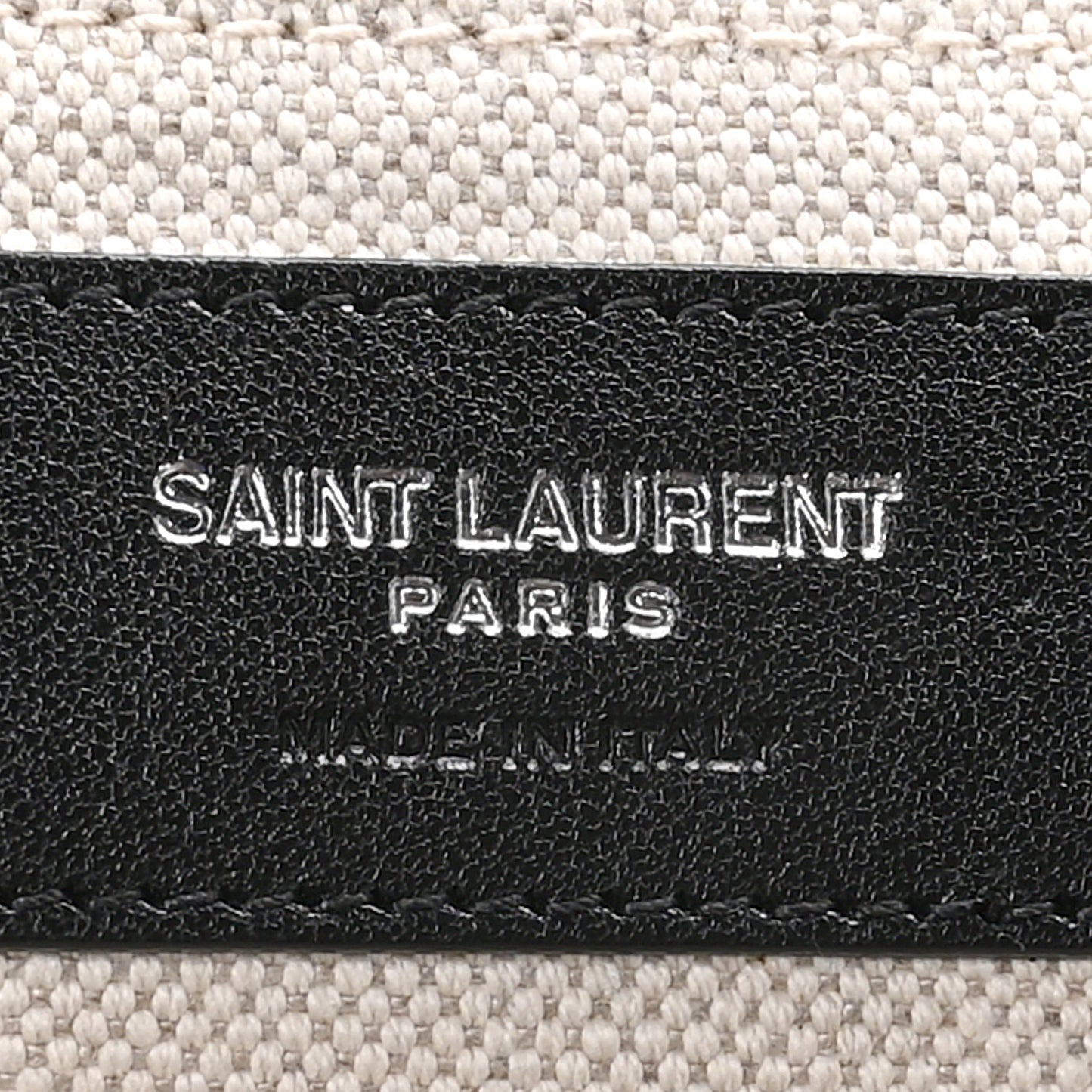 Linen Calfskin Rive Gauche Maxi Tote Grege et Noir