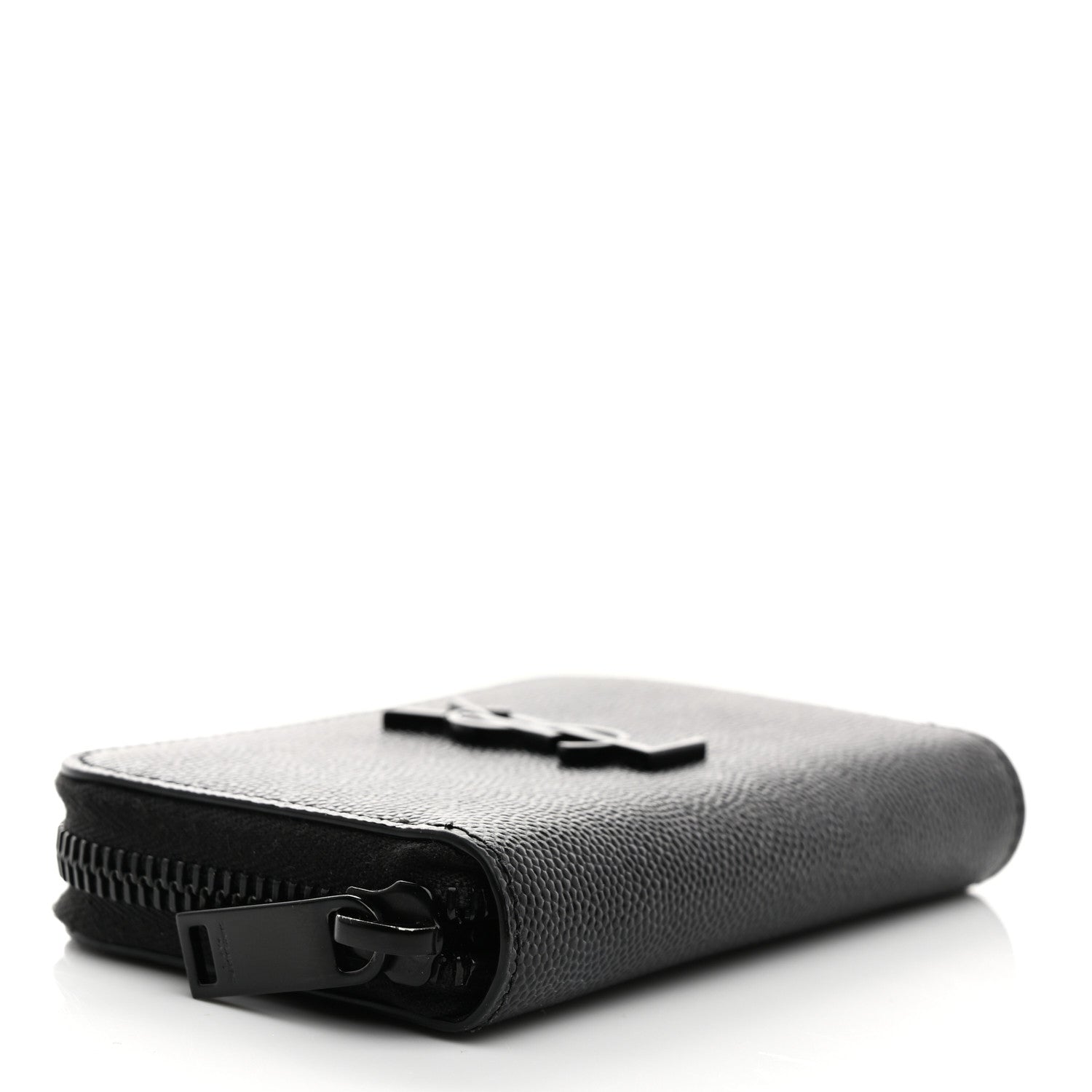 Saint Laurent Grain De Poudre Monogram Zip Coin Purse Black 4 of 7