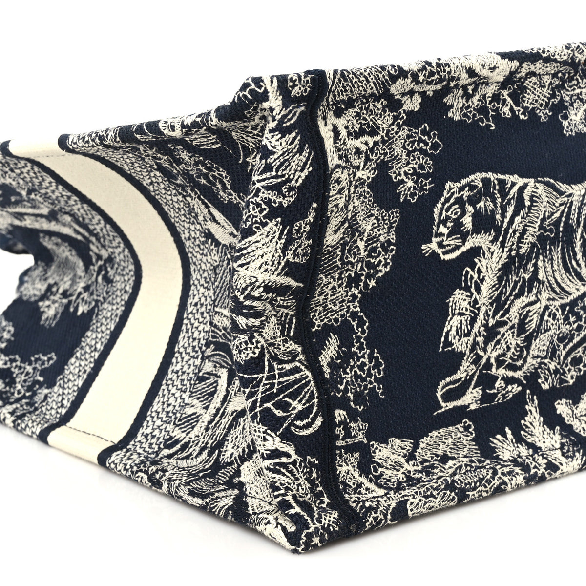 Christian Dior Canvas Embroidered Medium Toile De Jouy Reverse Book Tote Blue 8 of 9