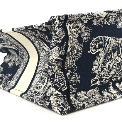 Christian Dior Canvas Embroidered Medium Toile De Jouy Reverse Book Tote Blue 8 of 9