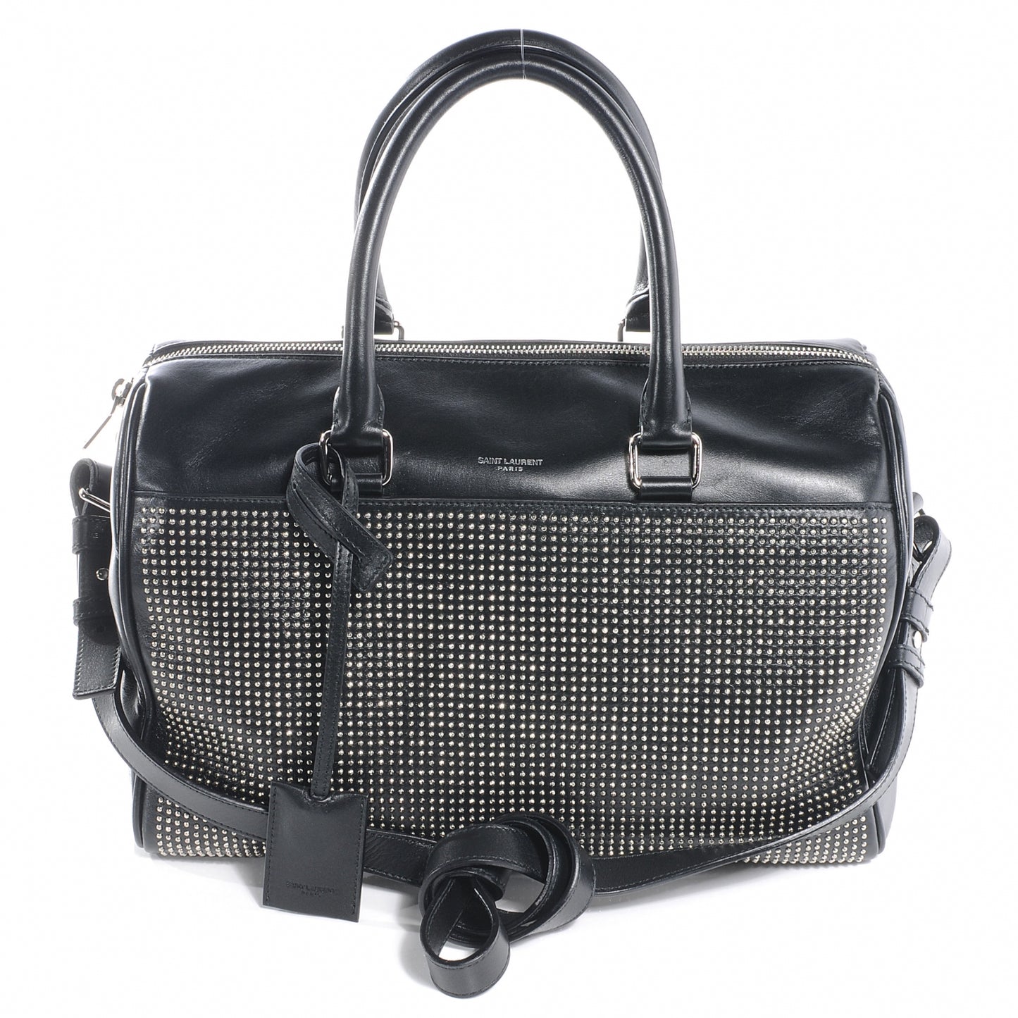 Leather Studded Duffle 6 Black
