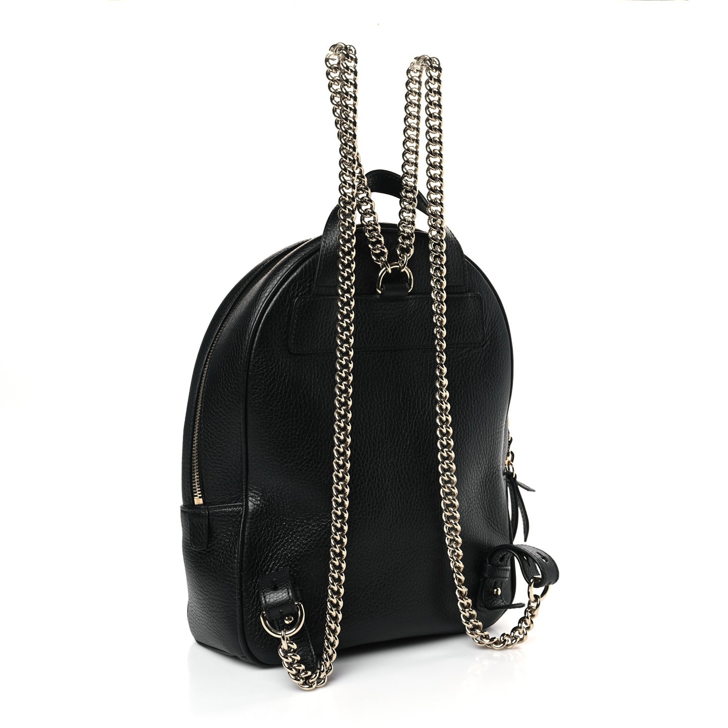 Pebbled Calfskin Soho Chain Backpack Black