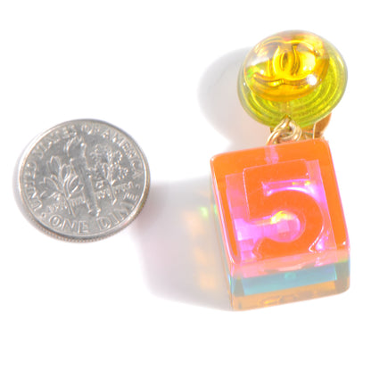 Chanel N°5 CC Resin Cube Clip On Earrings Multicolor 2 of 5