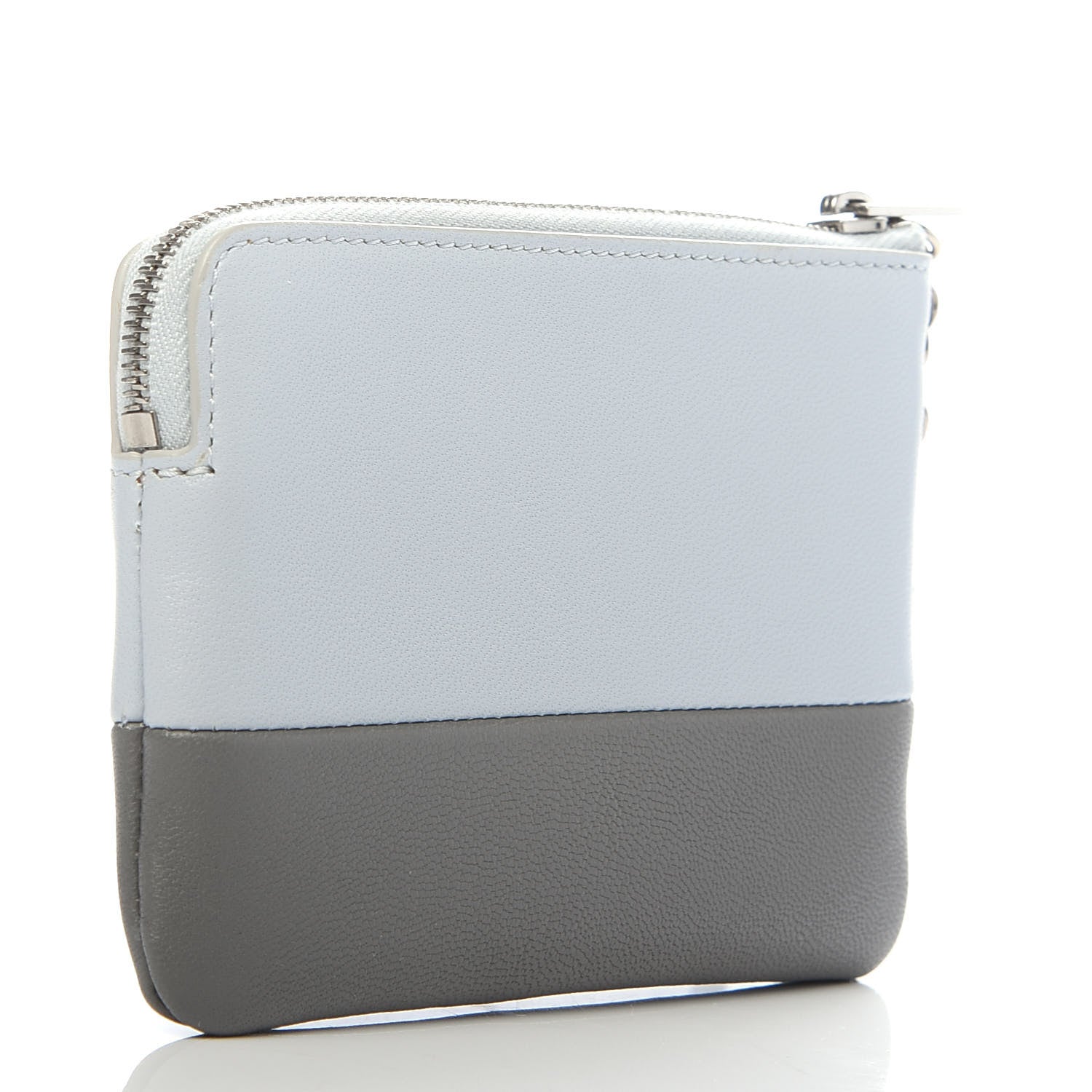 Celine Lambskin Bi-Color Solo Coin Card Case Blue Grey 3 of 9