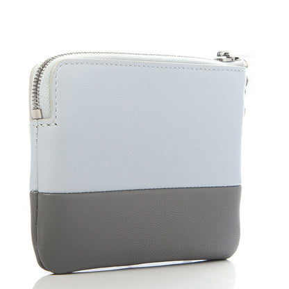 Celine Lambskin Bi-Color Solo Coin Card Case Blue Grey 3 of 9