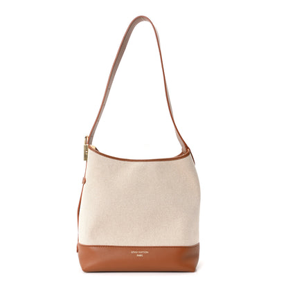 Louis Vuitton Canvas Calfskin Low Key Hobo PM Ecru Cognac 1 of 9