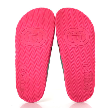 Gucci Rubber Web Womens Criss Cross Slide Sandals 38 Coral New Shamarock 5 of 8