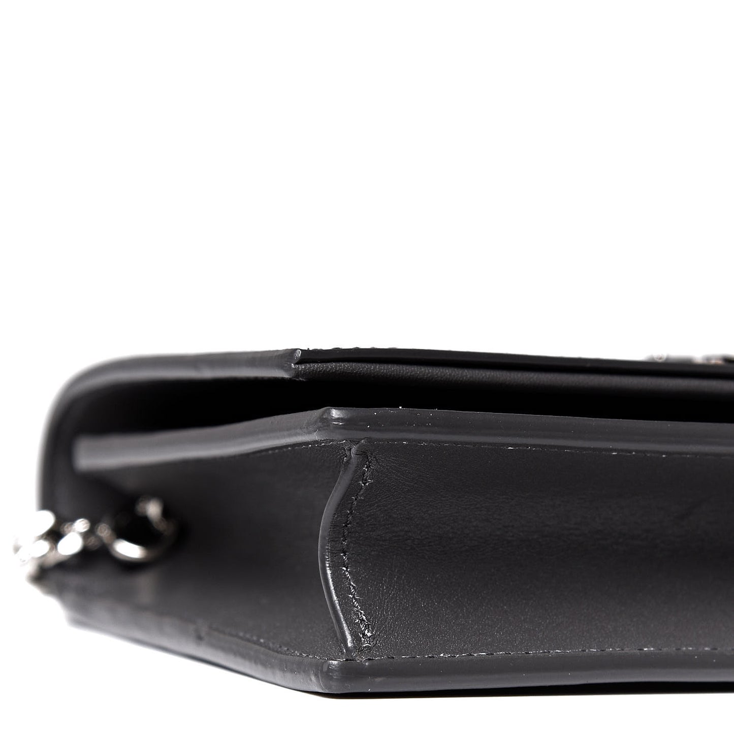 Smooth Calfskin Classic Monogram Kate Tassel Chain Wallet Asphalt