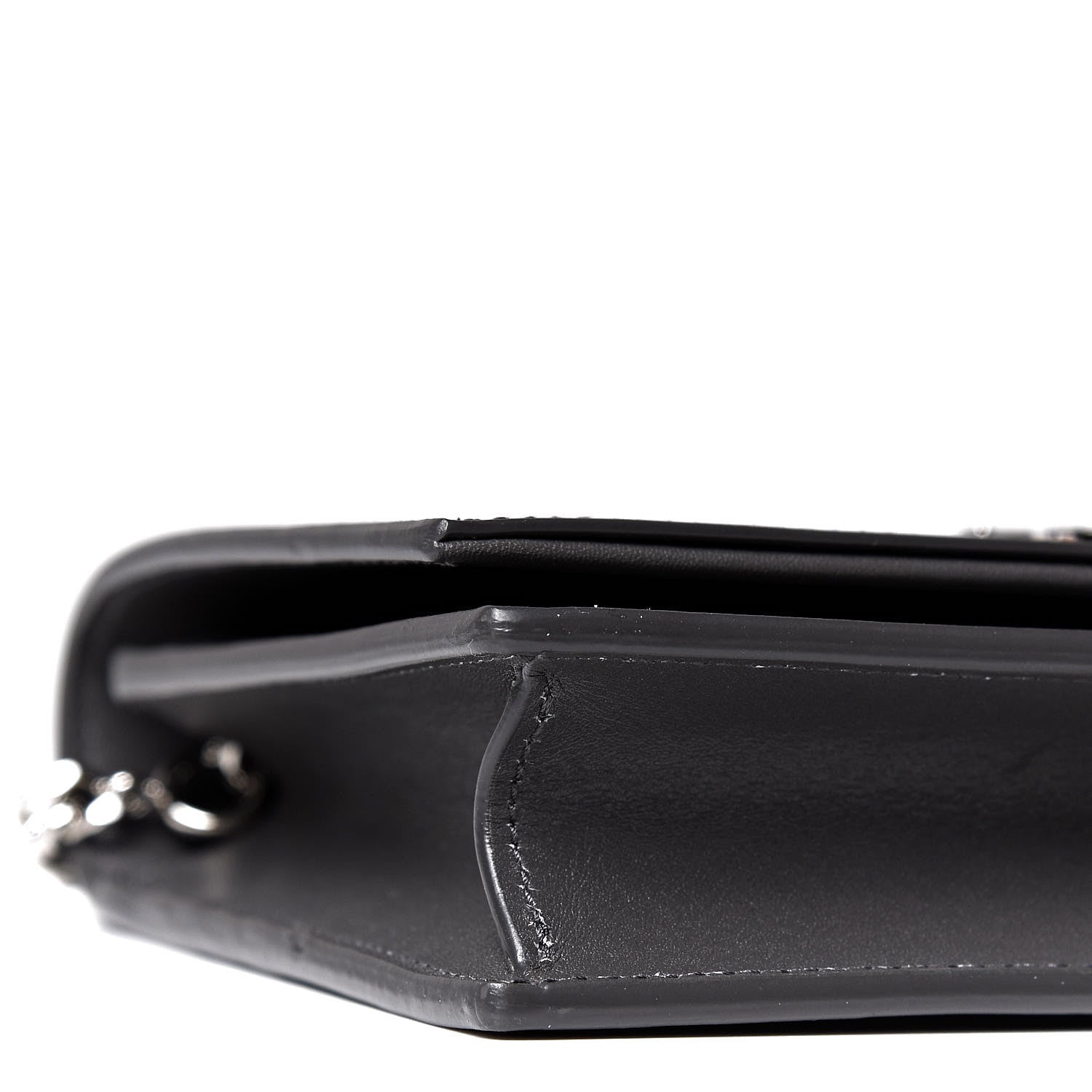 Saint Laurent Smooth Calfskin Classic Monogram Kate Tassel Chain Wallet Asphalt 8 of 11