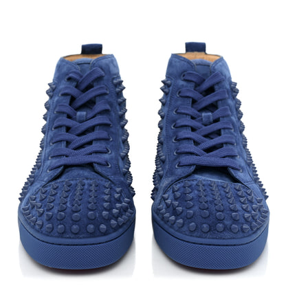 Christian Louboutin Suede Mens Louis Spikes Flat Sneakers 39 Azzurro 2 of 11