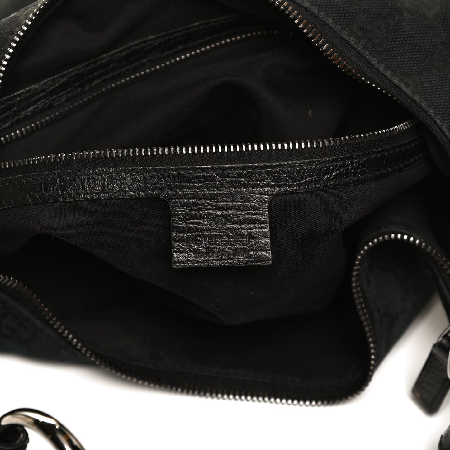 Monogram Medium Horsebit Chain Hobo Black