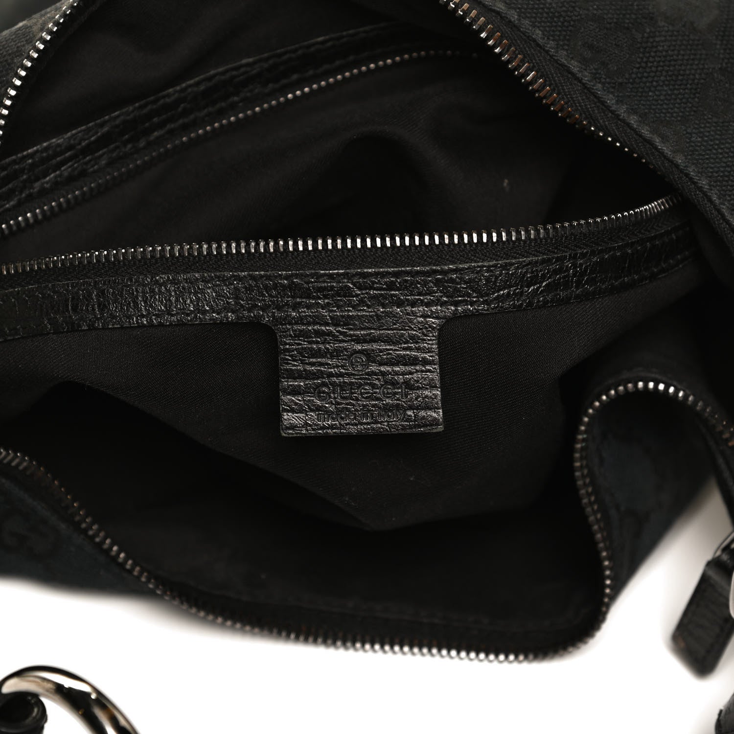 Gucci Monogram Medium Horsebit Chain Hobo Black 6 of 13
