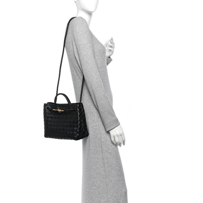 Bottega Veneta Nappa Intrecciato Small Andiamo Shoulder Bag Black 2 of 9