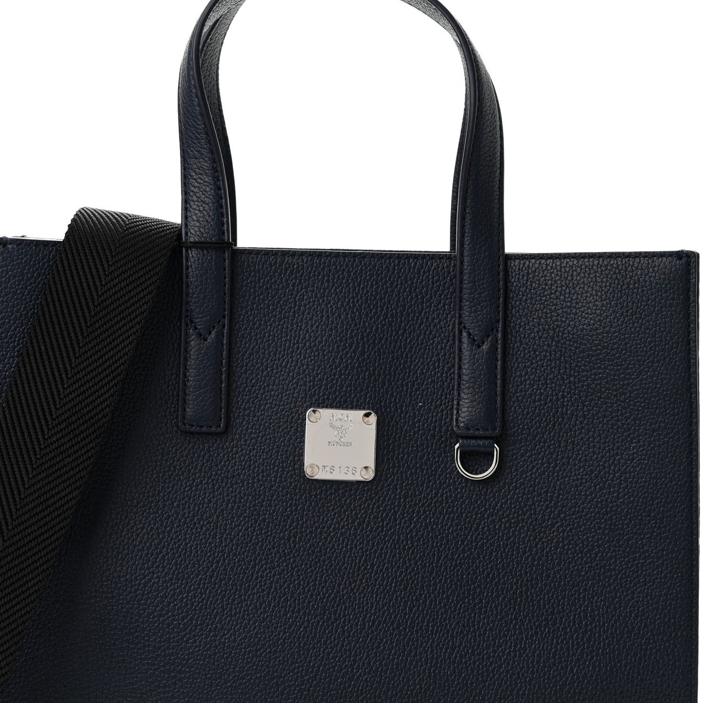 Grained Calfskin Small Klassik Tote Navy