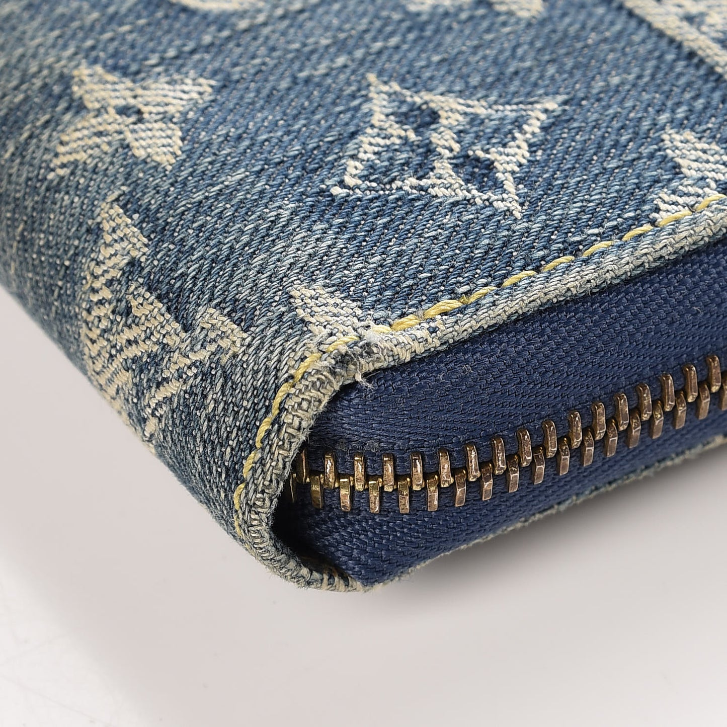 Monogram Denim Zippy Wallet Blue
