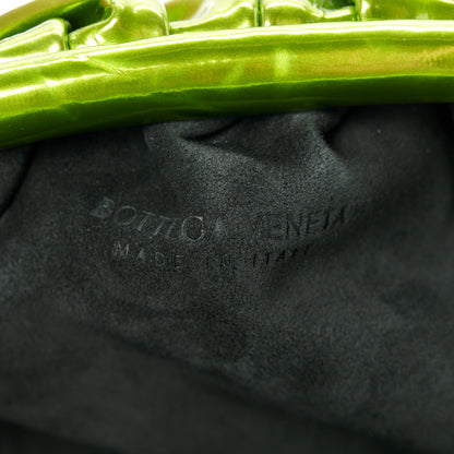 Bottega Veneta Metallic Crushed Calfskin Teen Pouch Chlorophyll 6 of 9