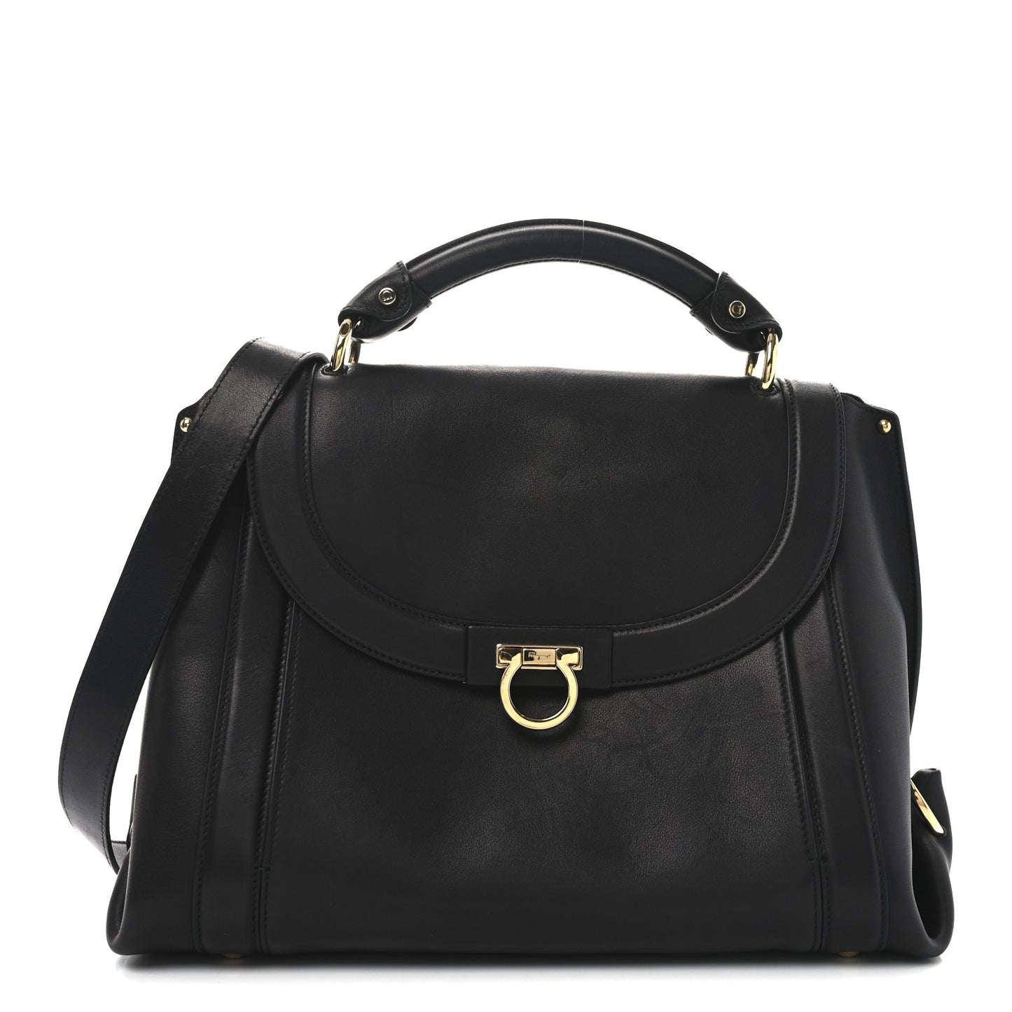 Calfskin Suzanna Gancini Satchel  Black