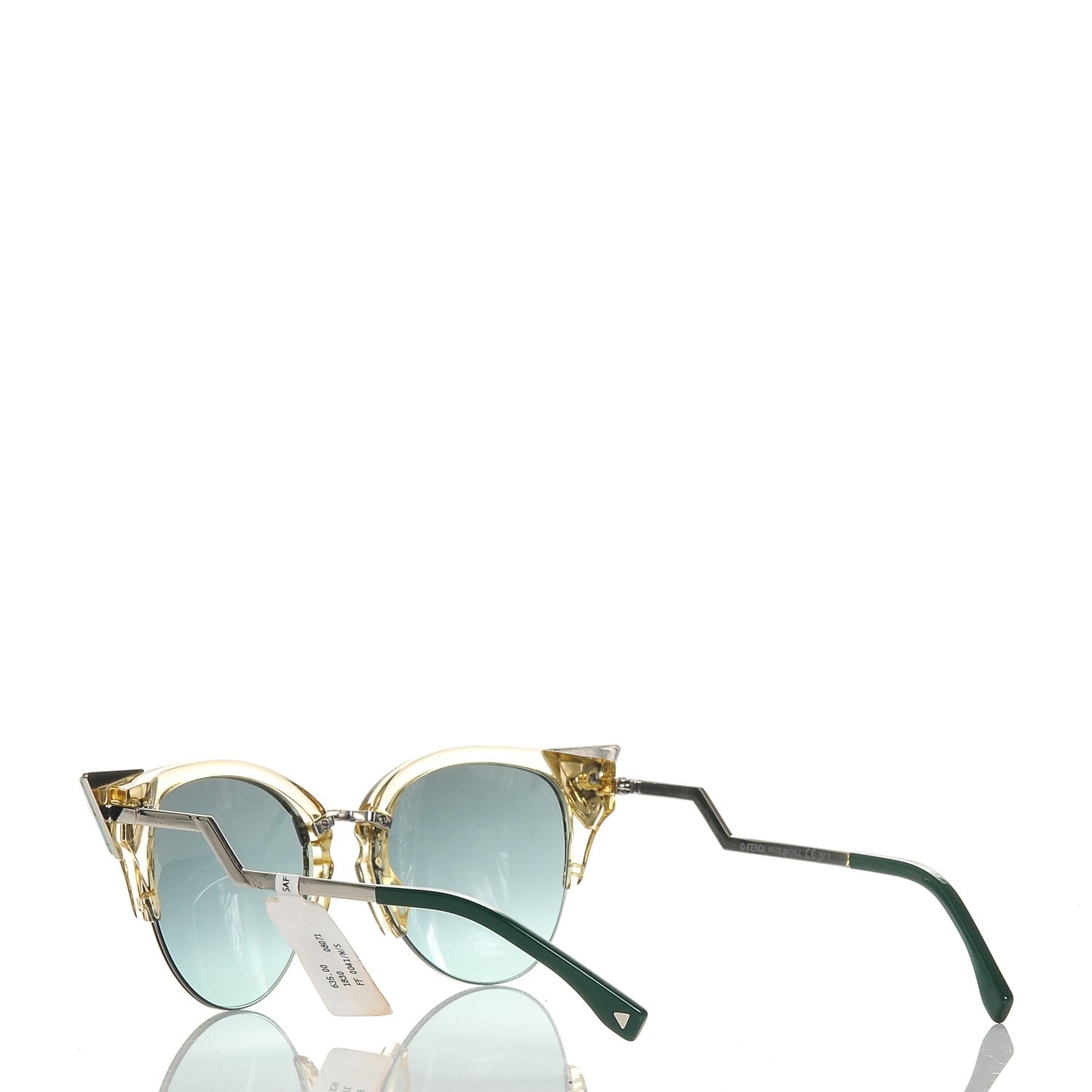 Fendi Iridia Sunglasses FF 0041/N/S Yellow Green 6 of 6