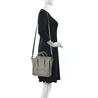 Celine Drummed Calfskin Nano Luggage Vert D'eau 3 of 18