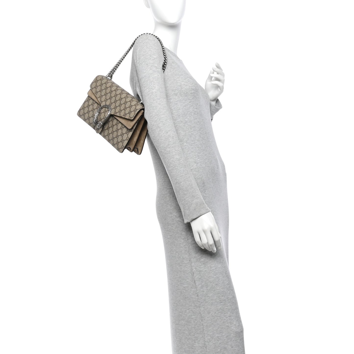 GG Supreme Monogram Small Dionysus Shoulder Bag Taupe
