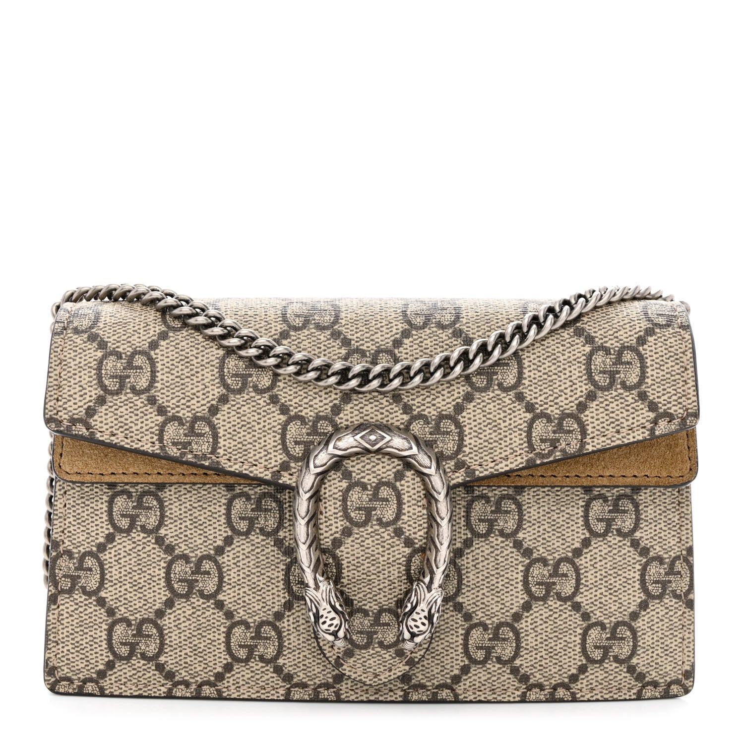 Gucci GG Supreme Monogram Super Mini Dionysus Shoulder Bag Taupe 1 of 10