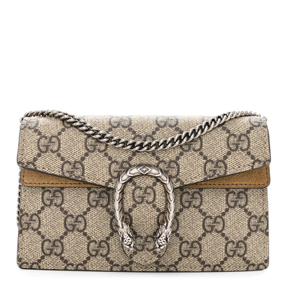 Gucci GG Supreme Monogram Super Mini Dionysus Shoulder Bag Taupe 1 of 10