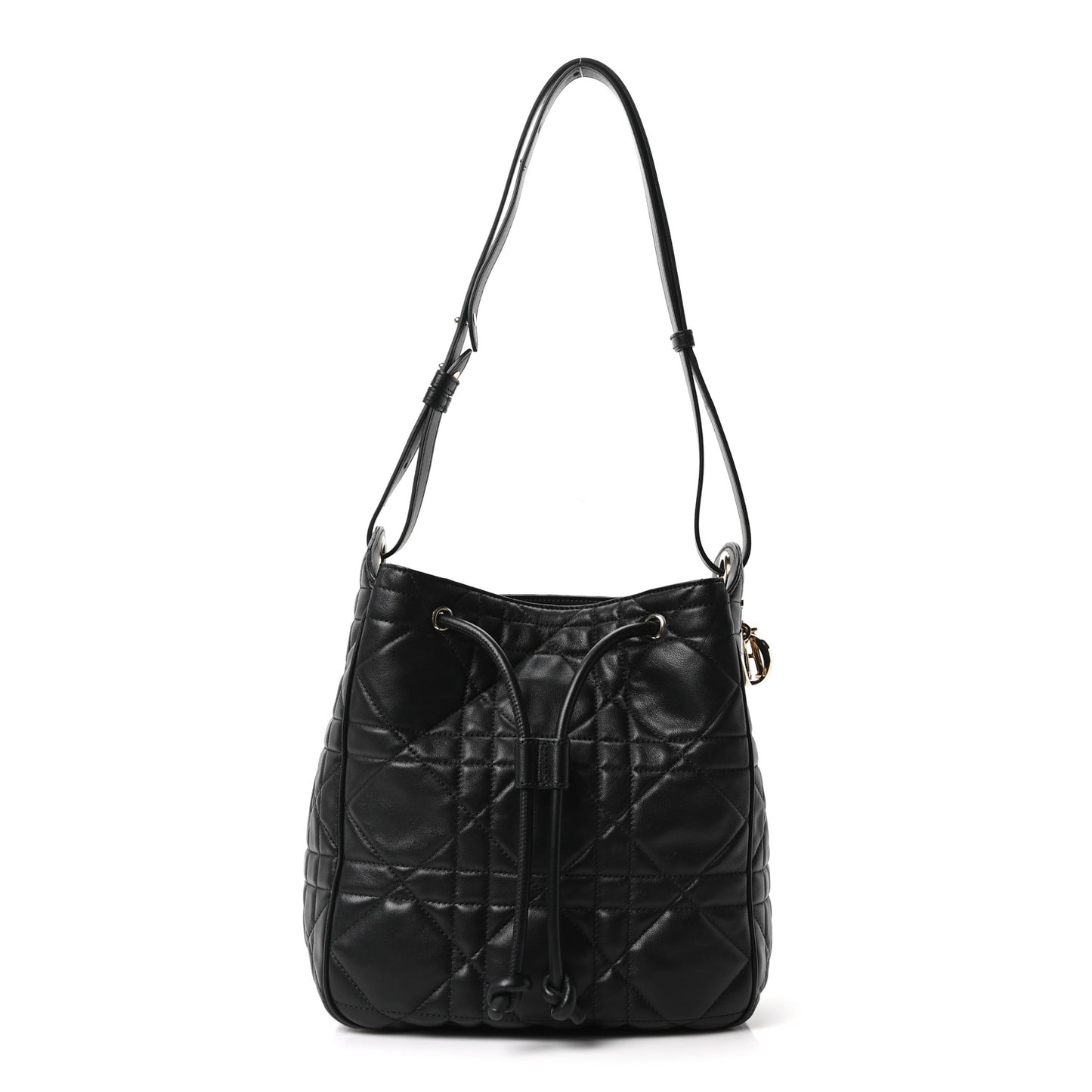 Calfskin Macrocannage Medium D-Motion Bag Black