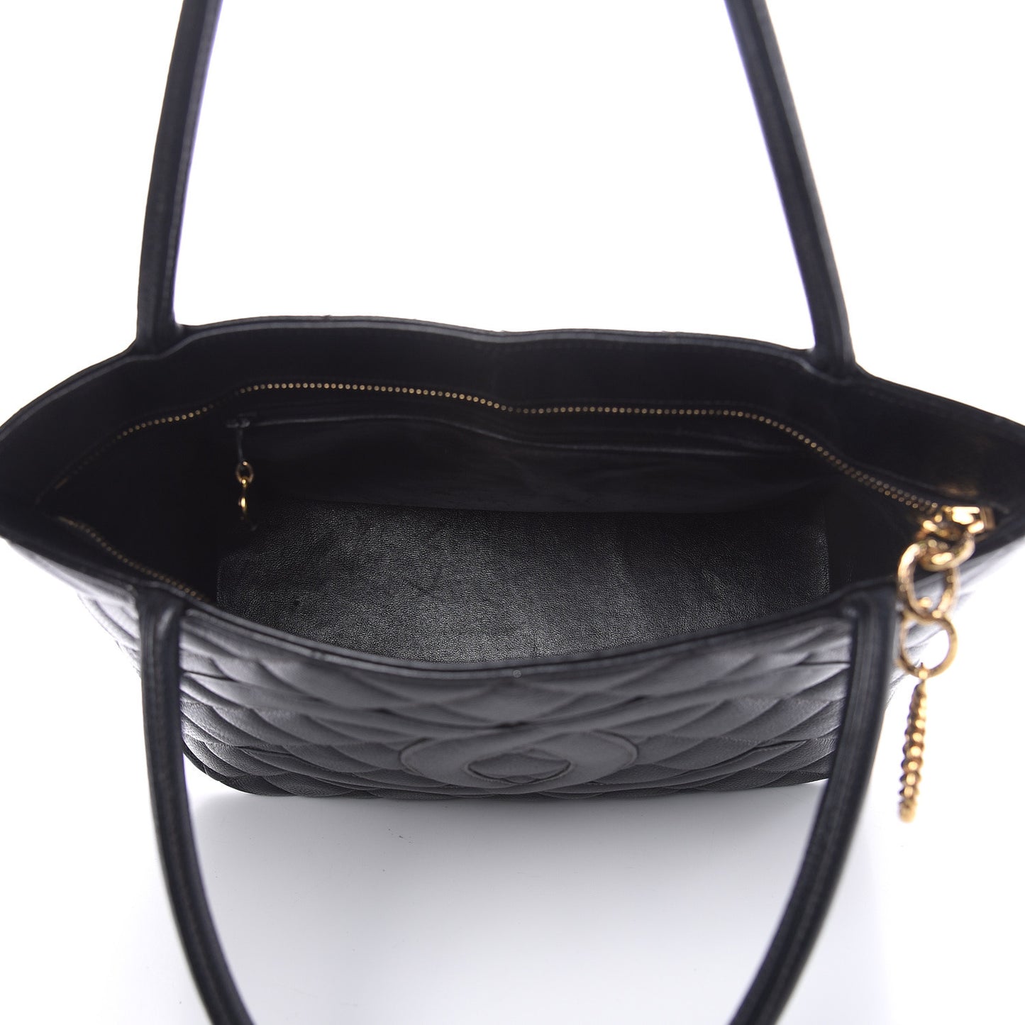 Caviar Quilted Medallion Tote Black