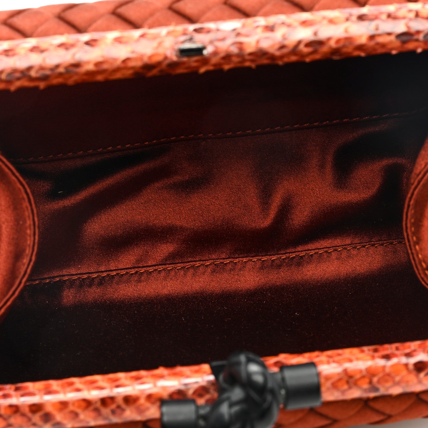 Bottega Veneta Satin Intreccio Impero Ayers Knot Clutch Orange 5 of 8