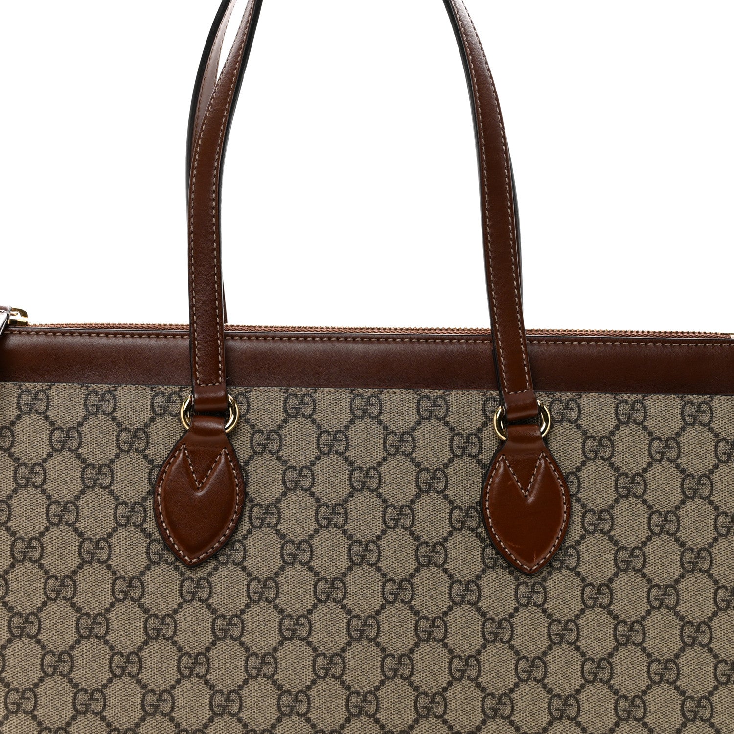 Gucci GG Supreme Monogram Medium Zippered Bucket Tote Beige Tuscany 8 of 10