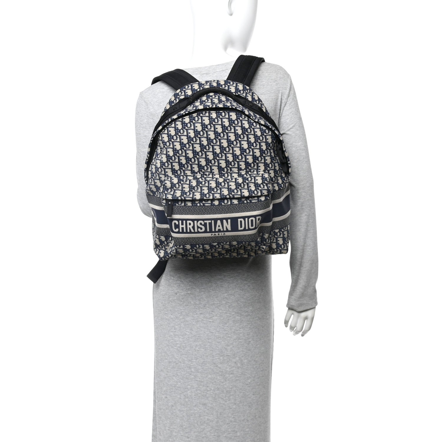 Christian Dior Oblique Diortravel Backpack Blue 2 of 11