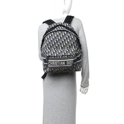 Christian Dior Oblique Diortravel Backpack Blue 2 of 11