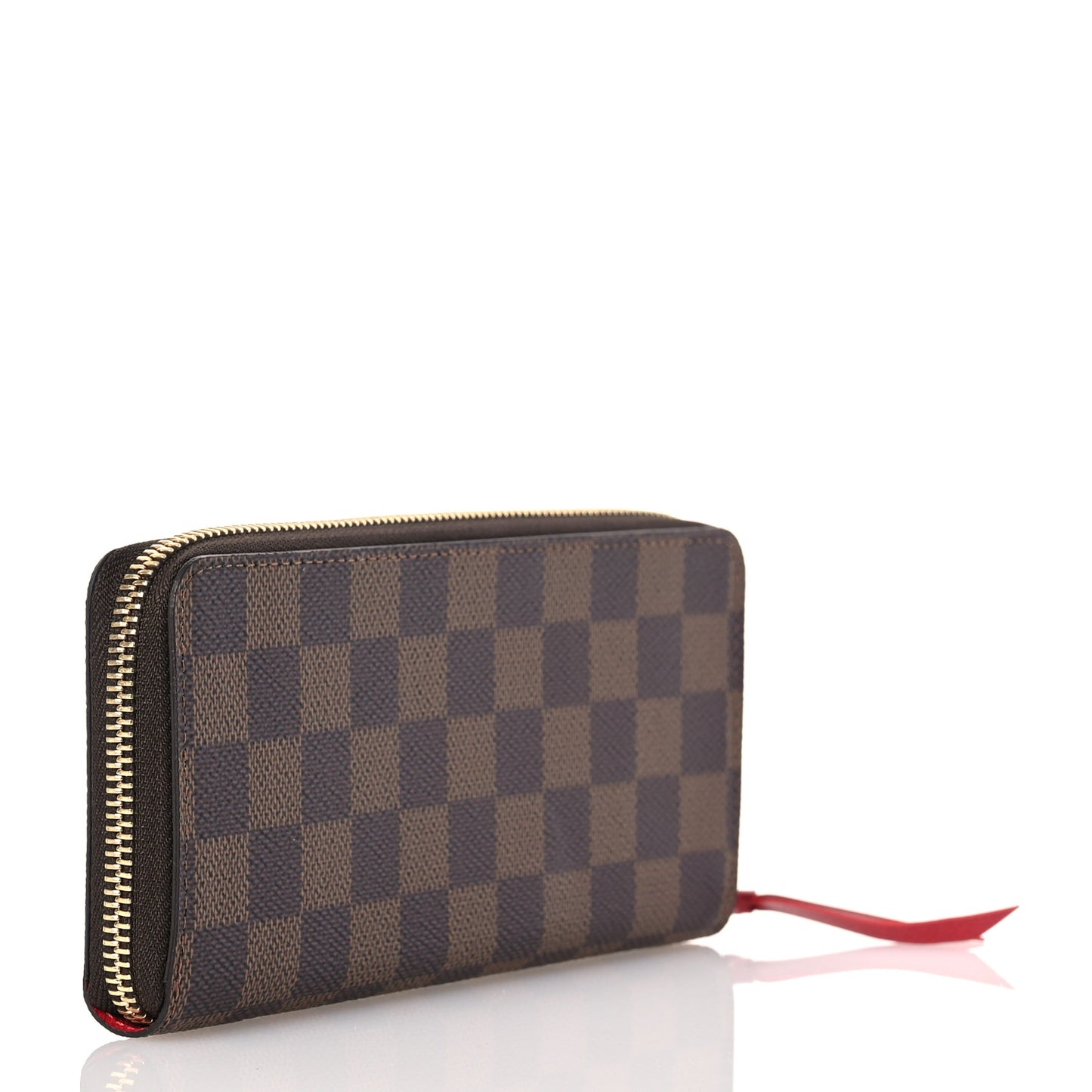 Damier Ebene Clemence Wallet Cherry