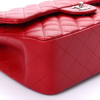 Chanel Lambskin Quilted Jumbo Double Flap Red 9 of 11