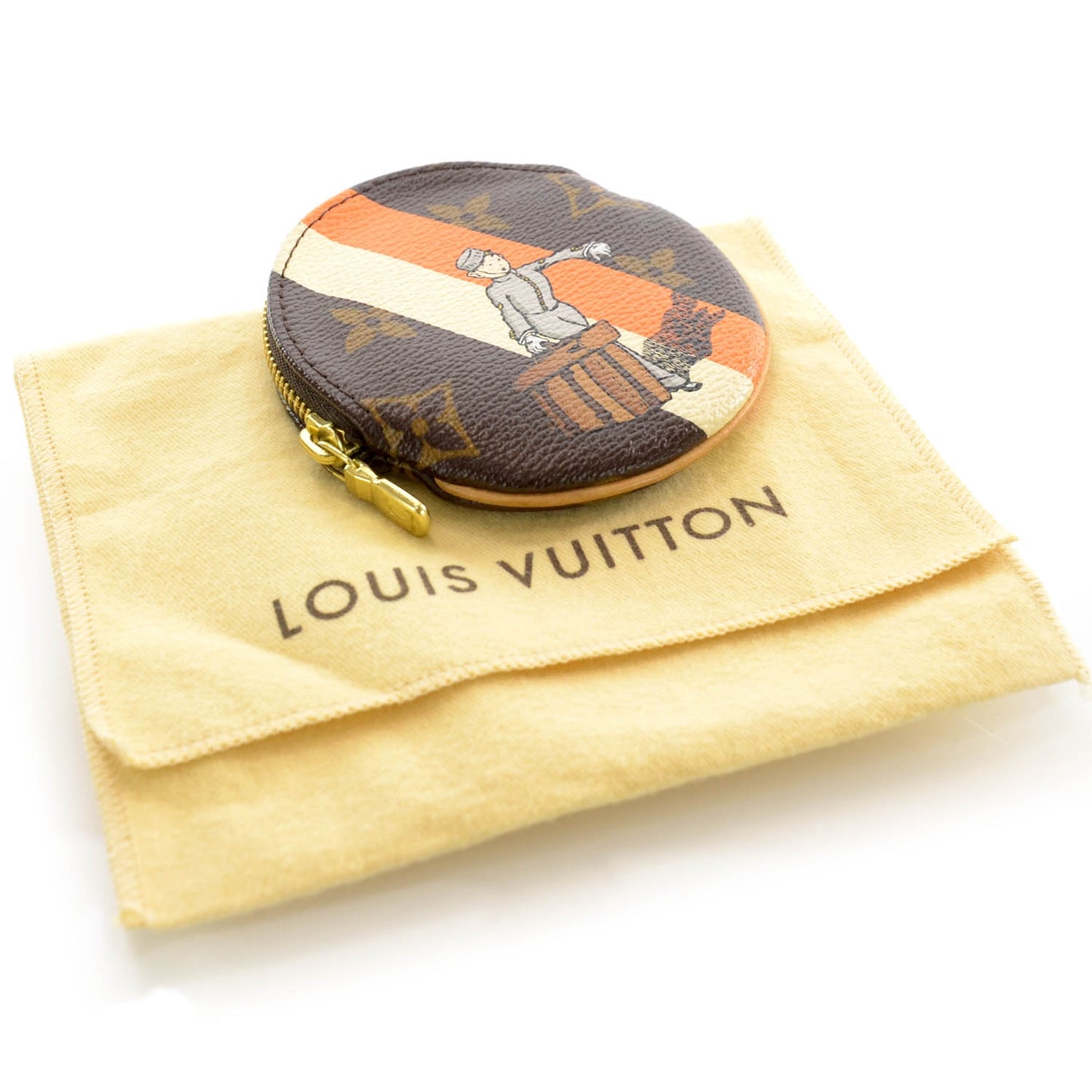 Monogram Groom Round Coin Purse