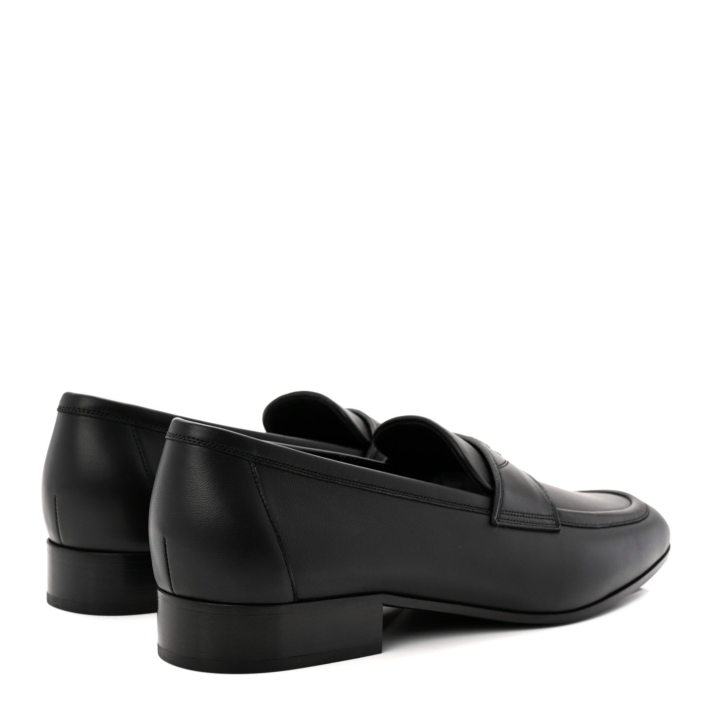 Lambskin Mens Stitched CC Loafers 42 Black