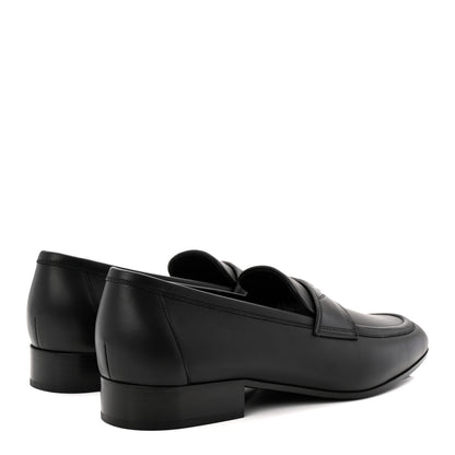 Chanel Lambskin Mens Stitched CC Loafers 42 Black 4 of 9
