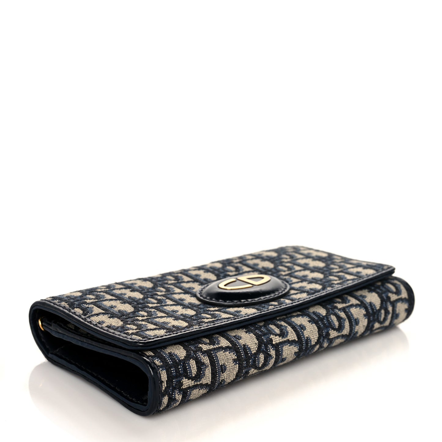 Oblique Chain Long Wallet Blue