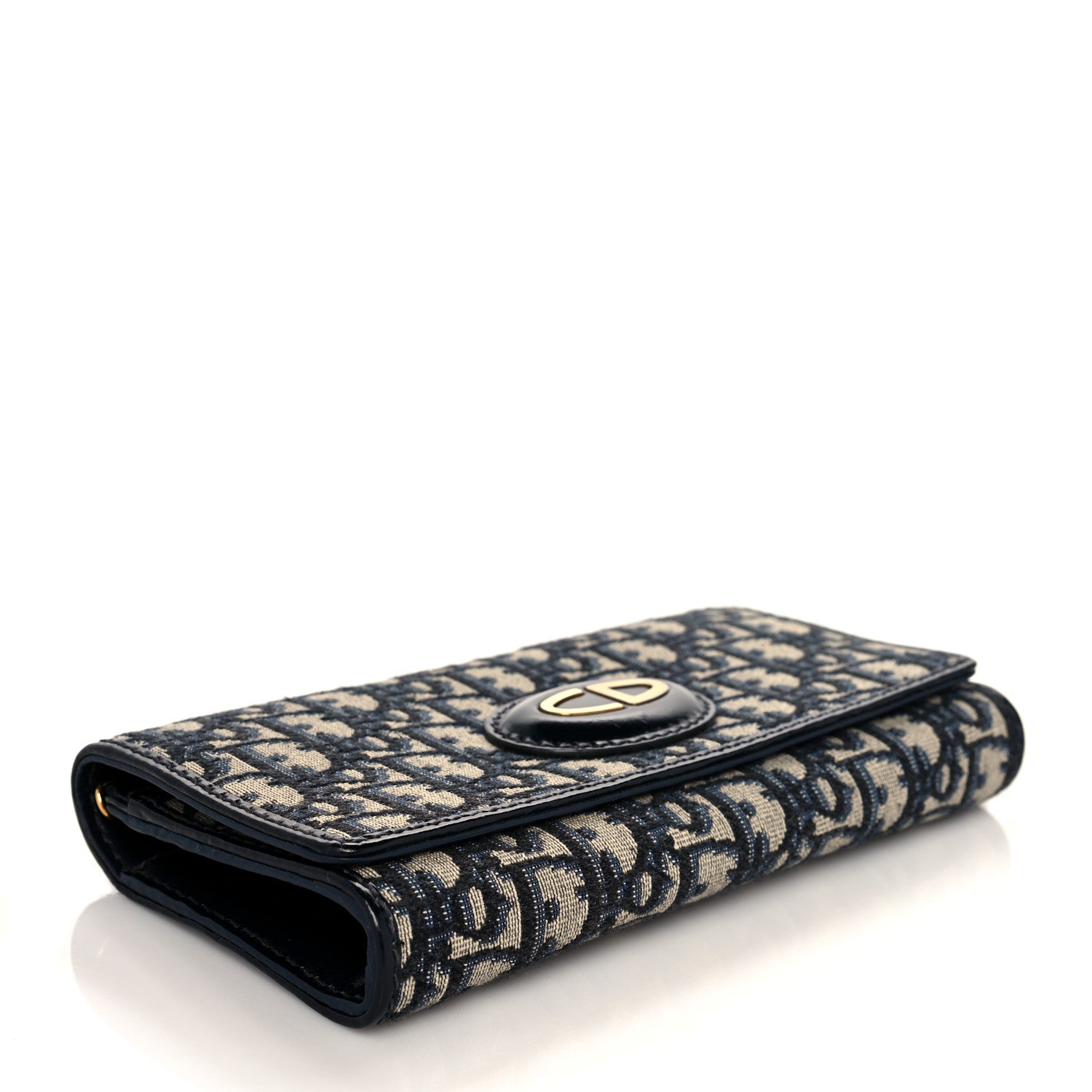 Christian Dior Oblique Chain Long Wallet Blue 4 of 9