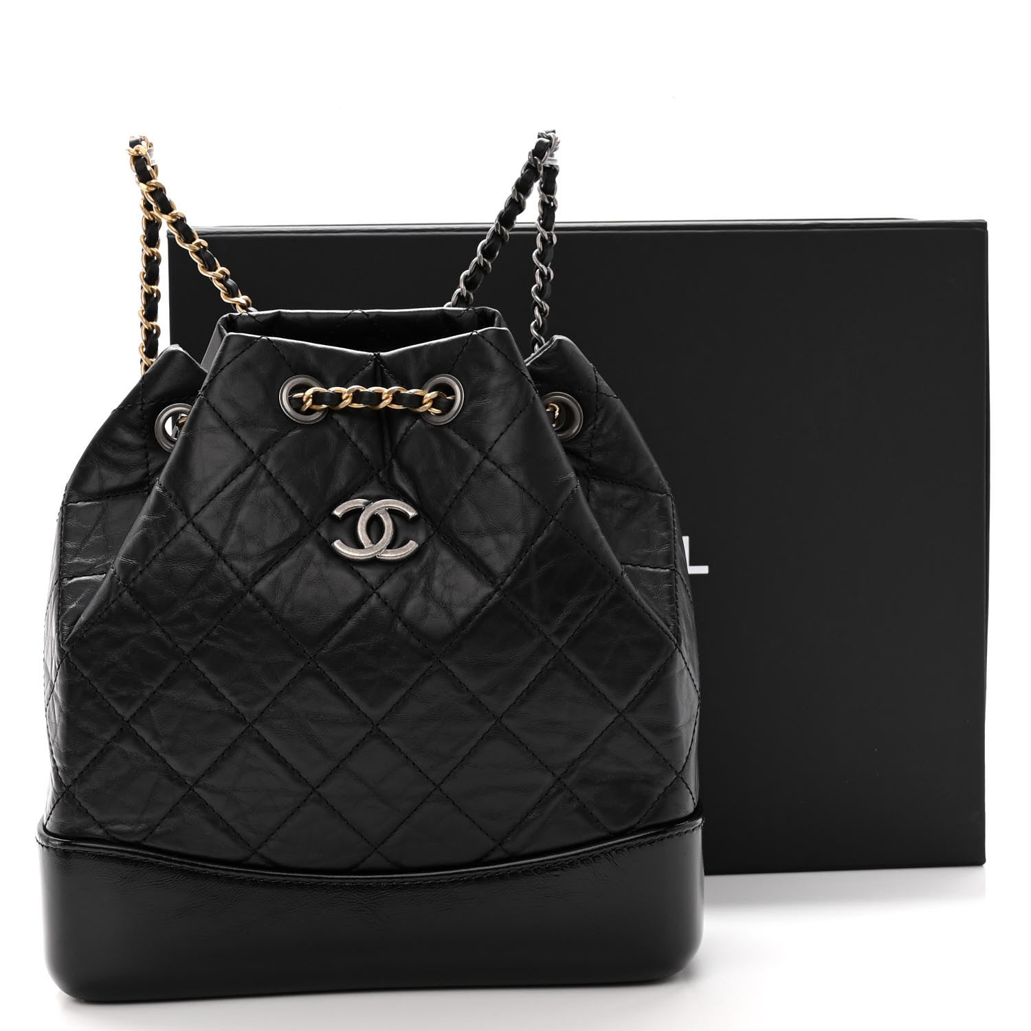 Chanel Aged Calfskin Quilted Small Gabrielle Backpack Black 12 of 12