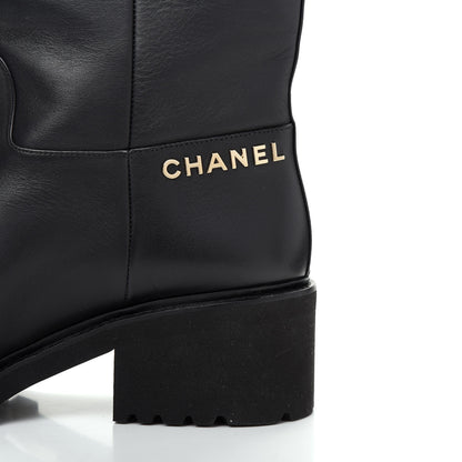 Chanel Calfskin CC Ankle Boots 39 Black 11 of 12